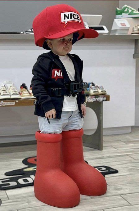 The 18-year-old TikToker shared an. . Hasbulla wearing red boots